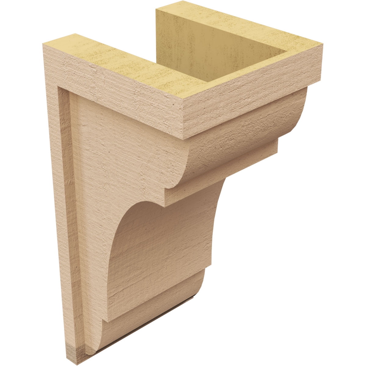 7"W x 7"D x 14"H Wide Bryant Rough Cedar Woodgrain TimberThane Corbel, Primed Tan