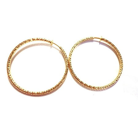 Clip On Earrings 1 25 Inch Hoop Gold Tone Texture Hoops Clip On Earrings 1 25 Inch Hoop Gold Tone Texture Hoops Hypoallergenic