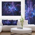 thumbnail image 1 of Fleurs Fractales Bleu Foncé et Rose - Grande Toile d'Art Mural Floral, 1 of 3