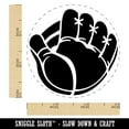 thumbnail image 2 of Baseball Catchers Mitt Gloves Self-Inking Rubber Stamp Ink Stamper - Sky Blue Ink - Small 3/4 Inch, 2 of 7