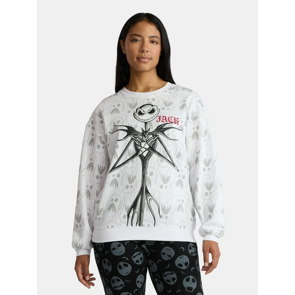 Nightmare Before Christmas Women's Graphic Sweatshirt with Long Sleeves, Sizes XXS-XXL