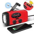 thumbnail image 1 of Solar powered crank radio with flashlight and 2000 mah Powerbank Sos Red, 1 of 5