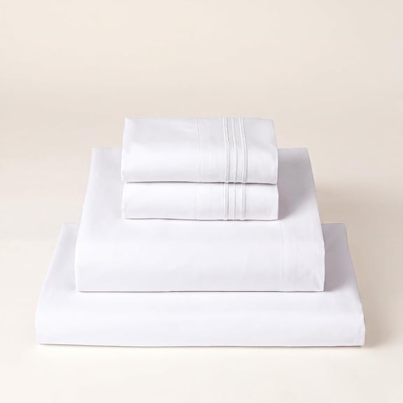 Extra Deep King Microfiber Sheets 4 Piece Set White