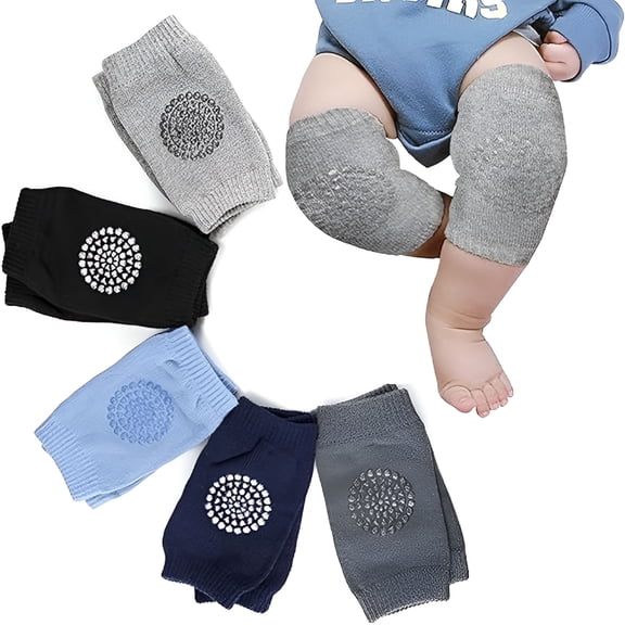 BESTSKY 5 Pairs Toddler Knee Pads,Crawling Baby Essentials,Anti-Slip Cushion for Crawling and Walking,Soft Breathable Protection Toddler Knee Pads Gift Idea for Baby