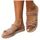 thumbnail image 3 of Bmisegm Women Sandals Fashionable New Pattern Color Block Simple Open Toe Breathable Flat Bottom Lightweight and Comfortable Summer Beach Shoes Sandals Women Summer Beige 8.5, 3 of 9