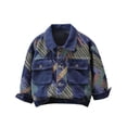 thumbnail image 2 of Chaqueta vaquera de manga larga con solapa para niños, bonita chaqueta informal para niños, chaqueta vaquera de manga larga con capucha, chaqueta vaquera para niños, top de poliéster, 2 of 9