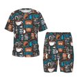 thumbnail image 1 of Balery Coffee Lover Print Conjunto de Pijama Infantil de Manga Corta con Estampado – Ropa de Dormir de Algodón Suave-Small, 1 of 6