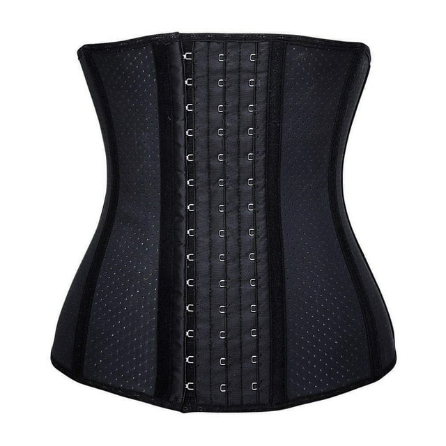 Faja deportiva de látex transpirable YIANNA Waist Trainer, color negro