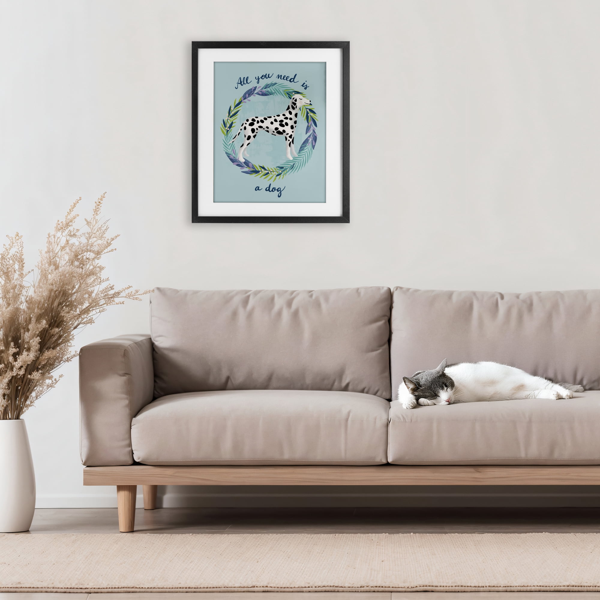 Stupell Industries All You Need Is A Dog Black Framed Print Under Glass, design by Metka Hiti