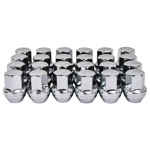 Hex Autoparts (24Pcs) 14x1.5 Chrome Lug Nuts for Chevy Express Silverado 1500 Tahoe Suburban S10