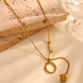 thumbnail image 2 of Xihbxyly Collar con Borlas, Elegante Colgante de 26 Letras, Joyería Ajustable de Acero de Titanio, Elegante Acabado Dorado, Perfecto para Regalar a Los Amantes de La Moda, Accesorio con Estilo., 2 of 4
