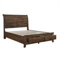 thumbnail image 5 of 5pc Bedroom Set Classic Brown Queen Platform Bed w FB Storage 2x Nightstands Dresser Mirror Set Wooden Bedroom Furniture, 5 of 7