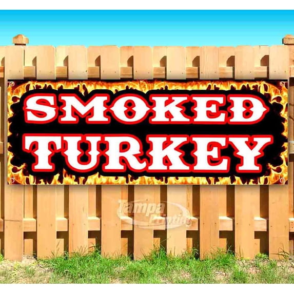 BBQ Smoked Turkey 13 oz Vinyl Banner With Metal Grommets