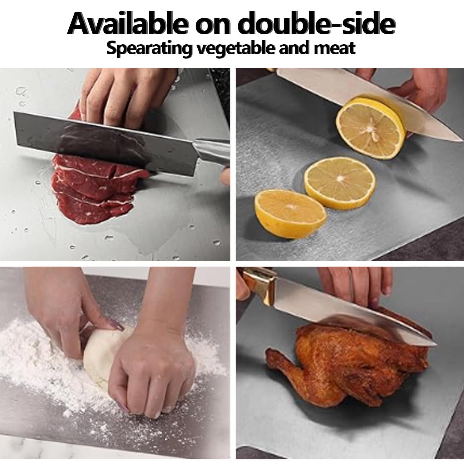 BIMZUC Pure Titanium Cutting Board 14.17" x 9.84" 0.79" Thick, Dishwasher‑Safe, Odorless, Antimicrobial