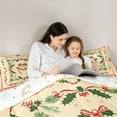 thumbnail image 5 of jejeloiu Gold Christmas Bell Queen Comforter Set,Cute Bow Bowtie Bedding Sets,Red Xmas Berry Bedding Comforter Set For Children,Super Cozy Room Decor Reversible,3pcs, 5 of 8