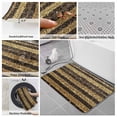 thumbnail image 6 of Black Golden Striped Bath Mat 3 Piece Bathroom Rug Set, Luxury Farmhouse Stripes Non Slip Bath Rug Contour Mat and Toilet Lid Cover, Absorbent Shower Mats Soft Bath Rugs and Mats Sets, 6 of 8