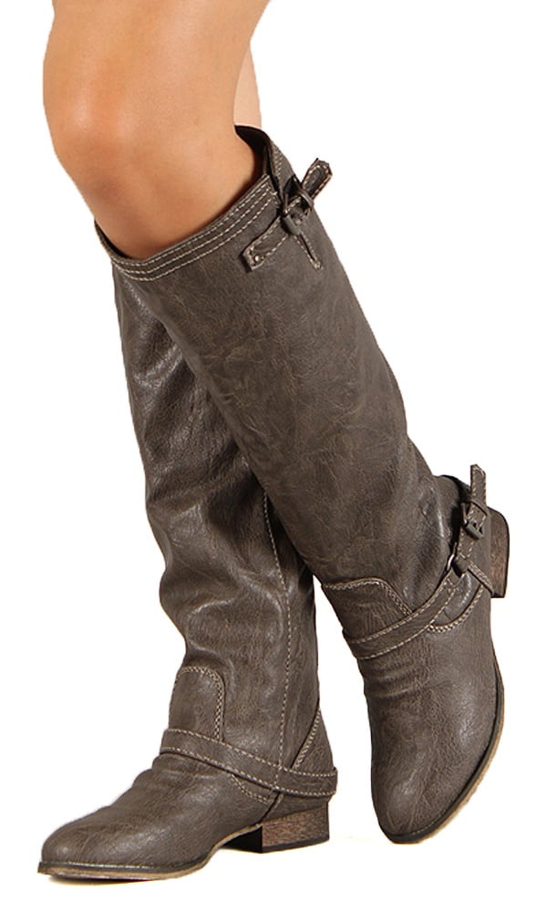 Breckelles Outlaw 81 New Women Leatherette Buckle Zipper Riding
