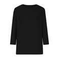 thumbnail image 4 of Womens Shirts Loose Women's Fashion Casual Round Neck 3/4 Sleeve Loose Solid Colour T-Shirt Ladies Top, 4 of 6
