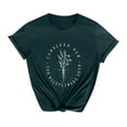 thumbnail image 3 of TSADFHJI Chemises pour Femmes en Coton Col Rond Été Mode Décontractée Manches Courtes avec Petites Fleurs Imprimées T-Shirt en Coton Coloré TTTG Vert, 3 of 3