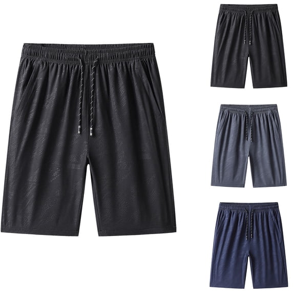 Mens Board Shorts Quick Dry Mesh Liner 5 Inch Swim Trunks Thin Leisure Sports Running Shorts Black L