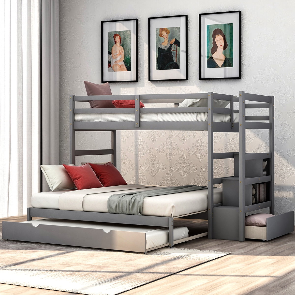 twin over king size bunk bed