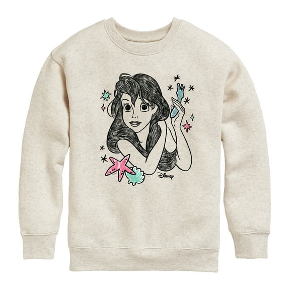 Disney - Ariel Sketch  - Toddler & Youth Crewneck Fleece Sweatshirt