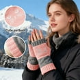 thumbnail image 4 of Women's Gloves, Embroidery Splicing Knitted Gloves, Fashion Leaky Finger Casual Gloves, Winter Gloves for Women, Daily, Cold Weather, Stylish & Warm Baberdicy, Ideal for Women, 4 of 8