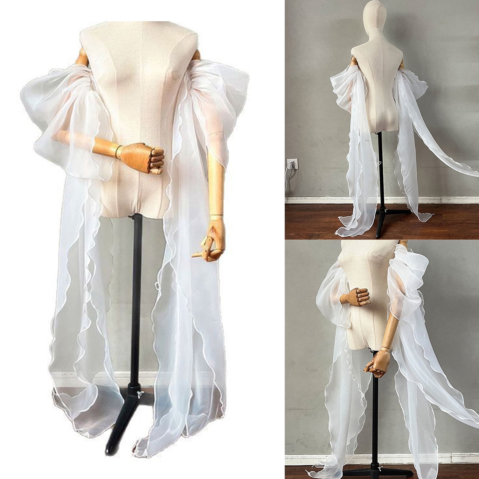 sheer arm cover for dress Detachable Long Pearl Tulle Lantern Sleeve Cuffs,... From Bawanghua,  Rs.955.18