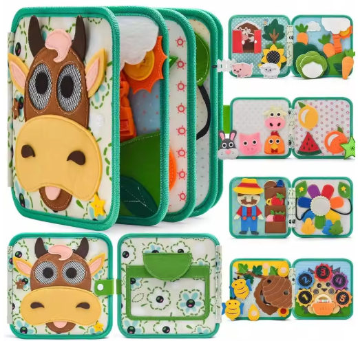 Educational Sensory Toy Animals Sensory Books Early Development Interactive Quiet Books Reusable Felt Book Soft Baby Felt Books