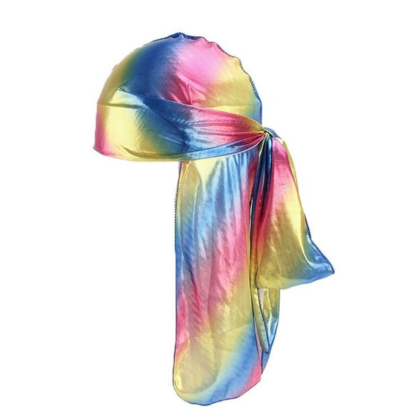 HuangHuanChen Head wrap for Men Women Tail Hat Metallic color Durag Baseball Caps Headwear Hip-hop Cape HatE