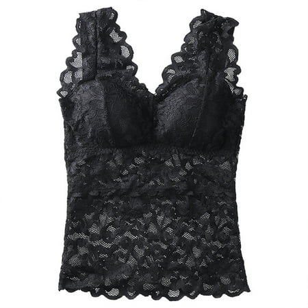 

Women S Lace Camisole Bra Lingerie Sports Bras Knitted Pattern Stretch Removable