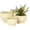 Cream Wide Linear Round S/3 10", 8", 7"W, variant on DecMode 10", 8", 7"W Wide Cream Ceramic Planter with Linear Grooves and Tapered Bases (3 Count)