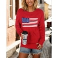 thumbnail image 6 of American Flag Graphic Sweaters for Women 4th of July Crew Neck Sweater Long Sleeve Casual Knit Pullover Sweater Shermie, 6 of 6