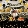 thumbnail image 6 of 162PCS New Years Eve Party Supplies Tableware Set for 20 Guests, Black Gold Happy New Years Banner Tablecloth Plates Cups Napkins for 2026 NYE Eve Party Decorations, 6 of 7
