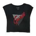 thumbnail image 2 of GUESS Blusa con parte superior corta adornada para mujer, negro, XS Guess parte superior de la cosecha, 2 of 2