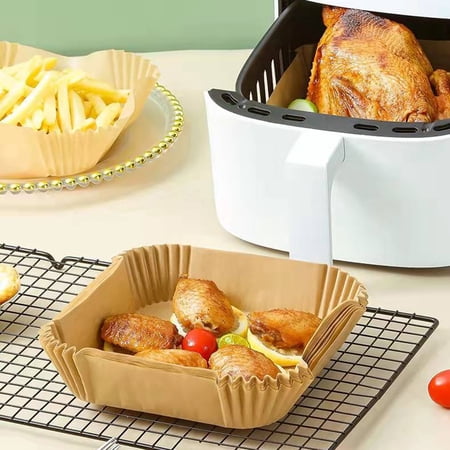 Greenred 1 Set Baking Papers Disposable Oil-Absorbing Multi-purpose Grease-proof Fryer Paper Tray for Daily