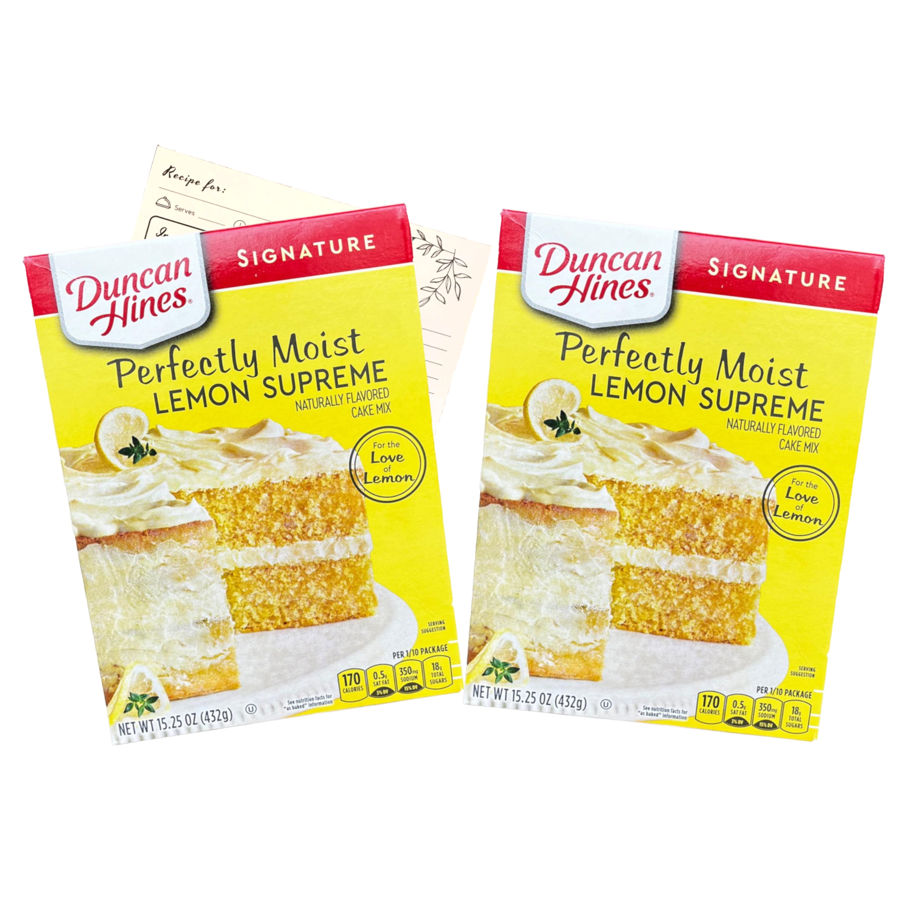 Duncan Hines Lemon Cake Mix, 15.25 oz Boxes, Pack of 2