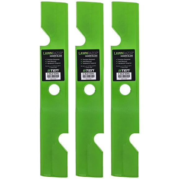LawnRAZOR Blade for Exmark 44 inch Deck 103-6400 Notched High Lift 3 Pack 810-CBL2413D