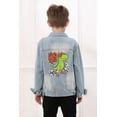 thumbnail image 4 of Chaqueta vaquera Cromoncent para niños y niñas, dinosaurio azul 2-3T, 4 of 7