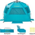 thumbnail image 6 of Alvantor Beach Tent for 2-4 Person, UPF 50+ UV Protection Pop Up Beach Tent Sun Shelter, Lightweight Waterproof Sunshade Canopy with Extendable for Camping, Hiking ,Outdoor, Bule, 6 of 10