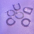 thumbnail image 6 of Small Hoop Earrings Set for Women,Sliver Plated Chunky Hoop Earring Hypoallergenic Stackable Earrings for Woman Multiple Piercing Dainty Jewelry Gift, 6 of 8