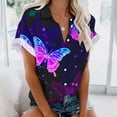 thumbnail image 2 of Blusa con estampado floral de manga corta con cuello en V para mujer OAVQHLG3B Store  lin121212, 2 of 4