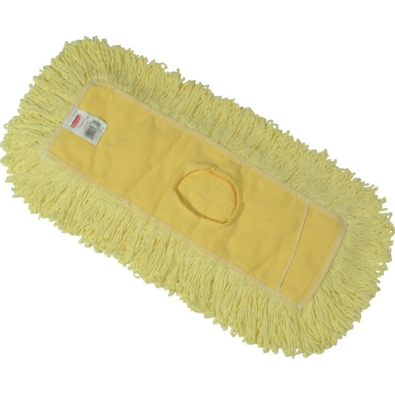 Rubbermaid Commercial Trapper Looped-End Dust Mop Head 12 x 5 Yellow J151
