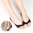thumbnail image 6 of 5 Pairs Non-slip Low Cut Woman Invisible Boat Socks Peep Toe Socks Socks Breathable BEIGE, 6 of 8