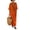 yue866-Orange, variant on KHONTS Women's 3/4 Sleeve Summer Maxi Dress Plus Size Casual Linen Flowy Beach V-Neck Dress with Pockets Yellow XL