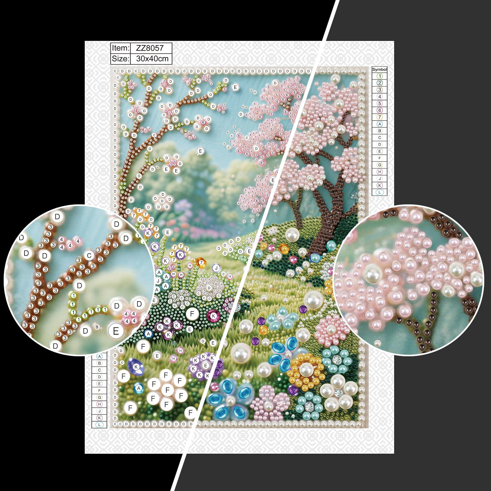 FLOPESN DIY Gemstone Pearl Diamond Art Painting Kit Unframed, 9.84X13.78in, Colourful Canvas Holiday Present Home Wall Decor Unframed-Scenery-1
