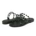 thumbnail image 5 of Dream Pairs Women's Clear Studded Rhinestone Slide Sandals Slip on Open Toe Cute Flat Sandals for Summer SDSS2213W BLACK/CLEAR/RHINESTONE Size 11, 5 of 5