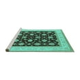 thumbnail image 2 of Ahgly Company Machine Washable Indoor Rectangle Oriental Turquoise Blue Industrial Area Rugs, 4' x 6', 2 of 4