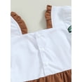 thumbnail image 5 of Toddler Baby Girls Halloween Thanksgiving Outfit Pumpkin Long Sleeve Frill Trim Dress Fall Winter Dress, 5 of 7
