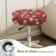 thumbnail image 3 of Renewold Santa Claus Snowman Red Stool Covers Round 12-14 Inch Washable Bar Stool Slipcovers Anti-Slip Round Stool Chair Saddle Stool Covers Christmas Decor, 2 Count, 3 of 5